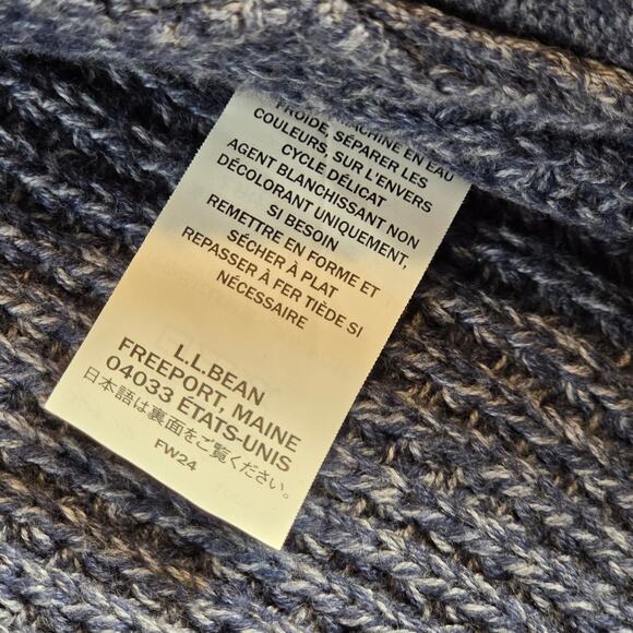 L.L. Bean Organic Cotton Full Zip Sweater Men’s M Blue Knit Jordan - Picture 4 of 11
